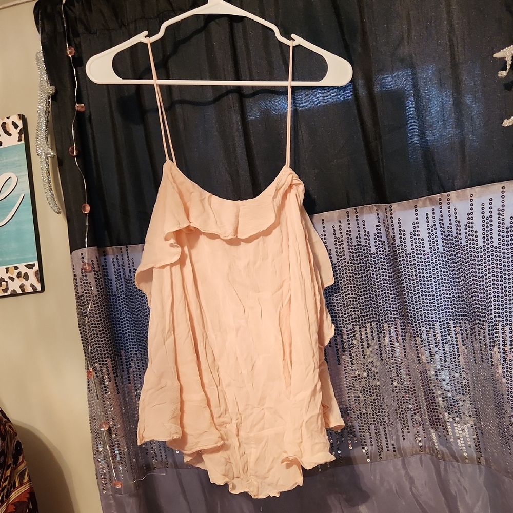 Free People Pink Ruffle Top - Picture 3 of 3